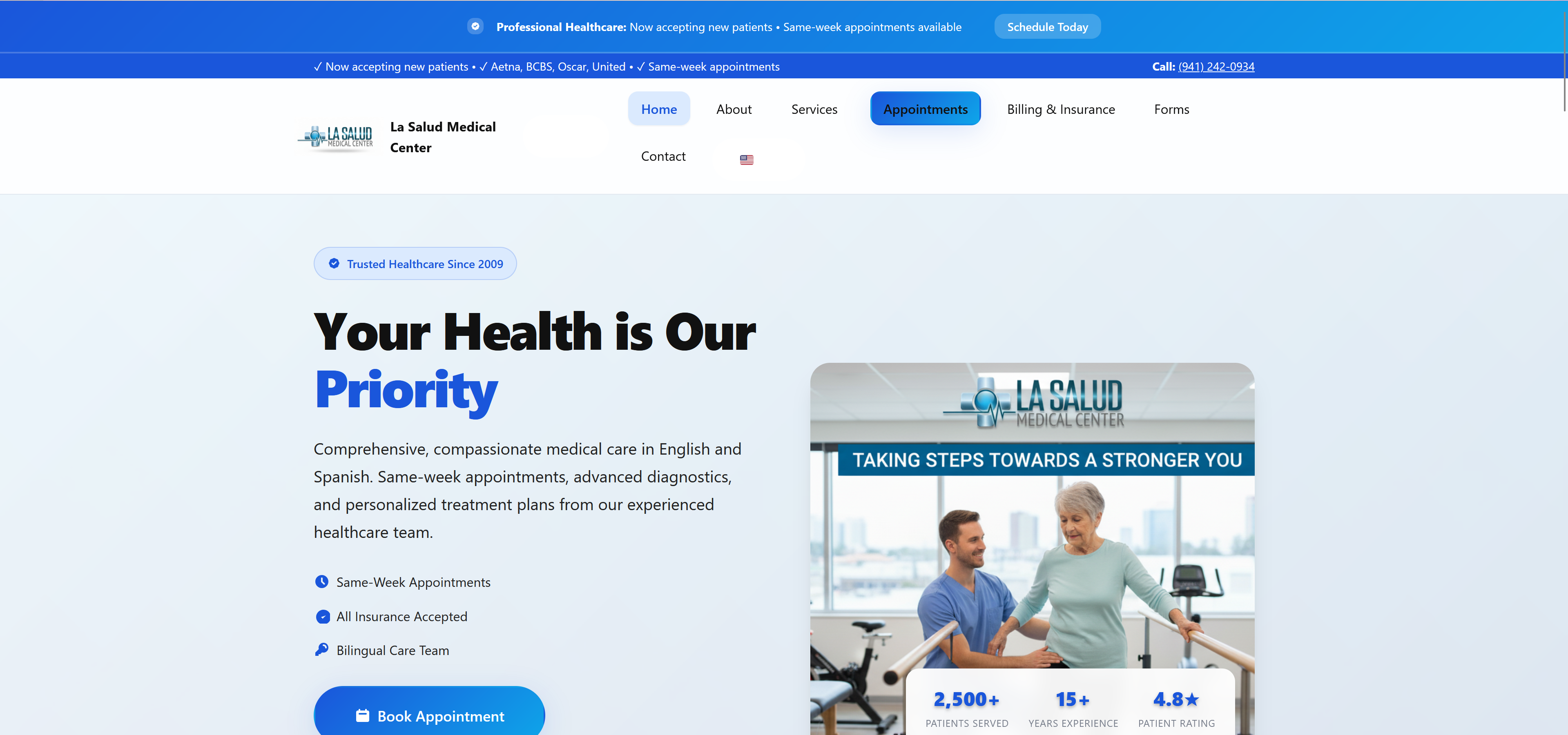 La Salud Website — Healthcare Platform